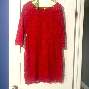 Red lace dress